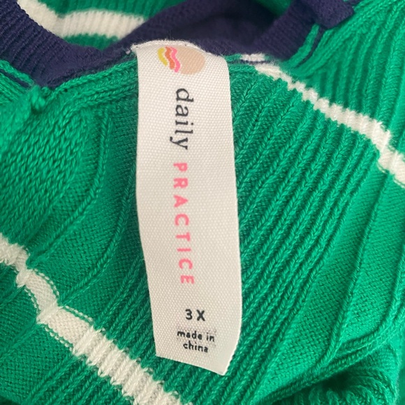🆕Daily Practice by Anthropologie-Knit Striped Midi Dress, Green Motif, Size 3X - Picture 11 of 14